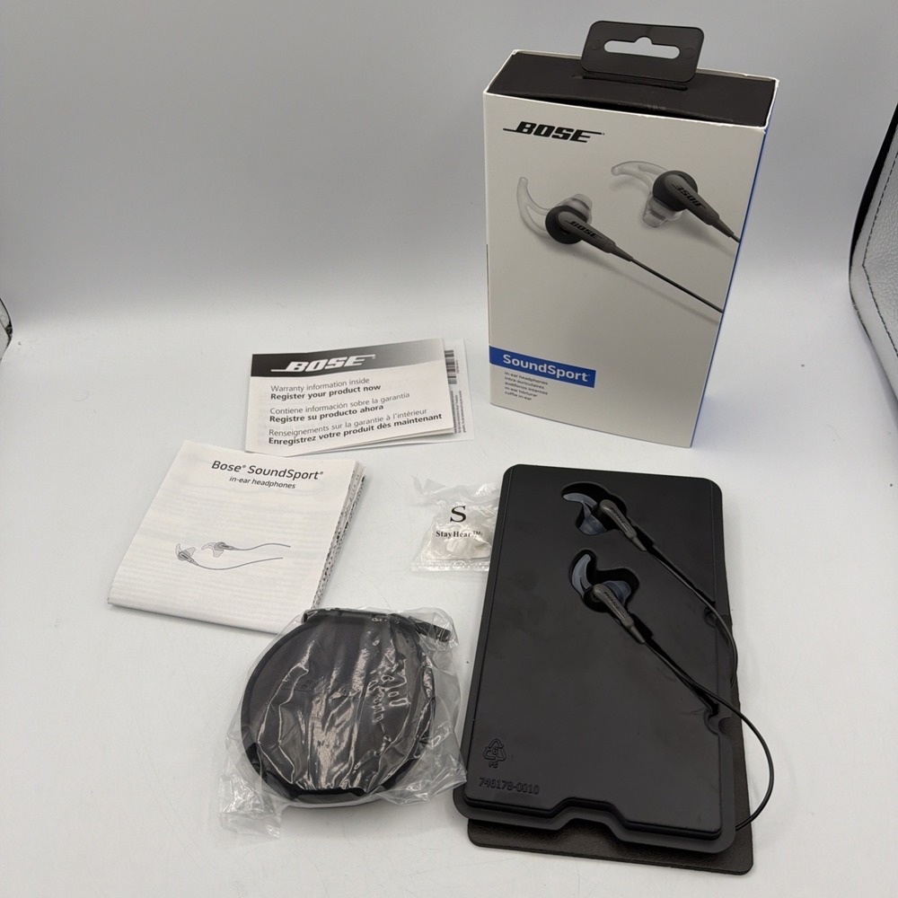 Bose SoundSport In-Ear Headphones Charcoal Black 741776-0140 Wired 3.5mm Jack